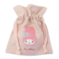 Japan Sanrio Fluffy Drawstring Bag - My Melody / Light Pink - 1