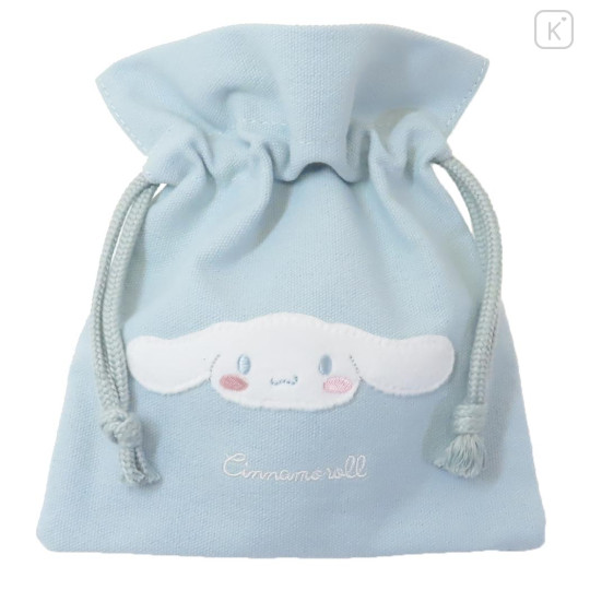 Japan Sanrio Fluffy Drawstring Bag - Cinnamoroll / Light Blue - 1