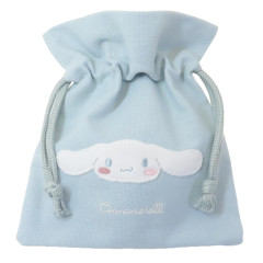 Japan Sanrio Fluffy Drawstring Bag - Cinnamoroll / Light Blue