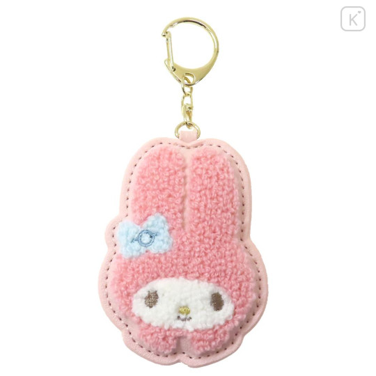 Japan Sanrio Fluffy Embroidery Patch Keychain - My Melody - 1