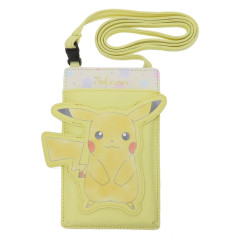 Japan Pokemon Gadget Phone & Card Shoulder Pouch - Pikachu / Smile