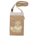 Japan Pokemon Gadget Phone & Card Shoulder Pouch - Eevee / Smile - 1