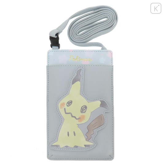 Japan Pokemon Gadget Phone & Card Shoulder Pouch - Mimikyu / Smile - 1