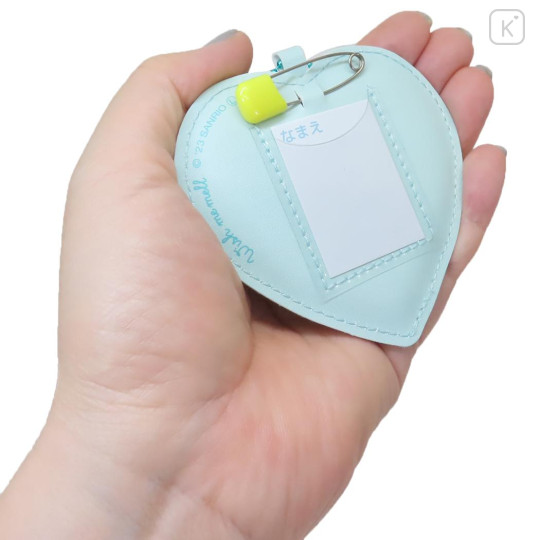Japan Sanrio Name Tag Badge Keychain - Wish Me Mell : Big Ribbon Heart - 2