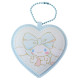 Japan Sanrio Name Tag Badge Keychain - Cinnamoroll / Big Ribbon Heart