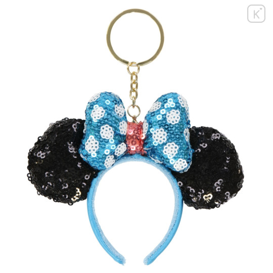 Japan Tokyo Disney Resort Keychain - Minnie Mouse Sequin Ear Headband / Blue - 1