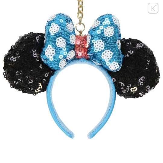 Japan Tokyo Disney Resort Keychain - Minnie Mouse Sequin Ear Headband / Blue - 2