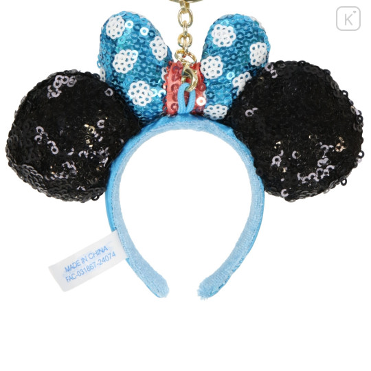 Japan Tokyo Disney Resort Keychain - Minnie Mouse Sequin Ear Headband / Blue - 3