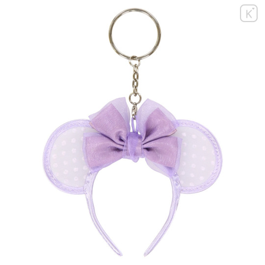 Japan Tokyo Disney Resort Keychain - Minnie Mouse Ear Headband / See Through Purple - 1