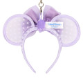 Japan Tokyo Disney Resort Keychain - Minnie Mouse Ear Headband / See Through Purple - 3