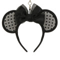 Japan Tokyo Disney Resort Keychain - Minnie Mouse Ear Headband / See Through Black - 2