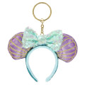 Japan Tokyo Disney Resort Keychain - Minnie Mouse Sequin Ear Headband / Ariel - 1