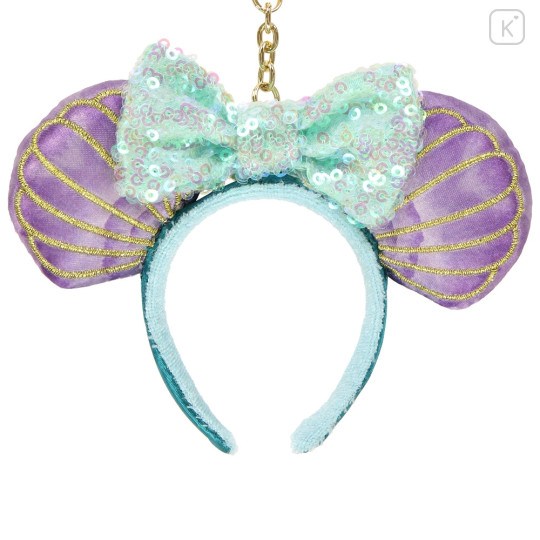 Japan Tokyo Disney Resort Keychain - Minnie Mouse Sequin Ear Headband / Ariel - 2