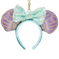 Japan Tokyo Disney Resort Keychain - Minnie Mouse Sequin Ear Headband / Ariel - 2