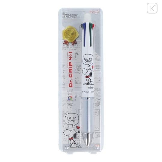 Japan Peanuts Dr. Grip 4+1 Multi Pen & Mechanical Pencil - Snoopy / Im So Cute - 1