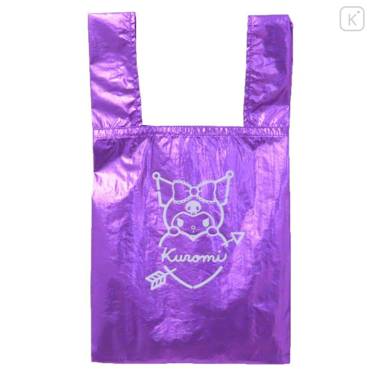 Japan Sanrio Shiny Eco Shopping Bag - Kuromi - 1