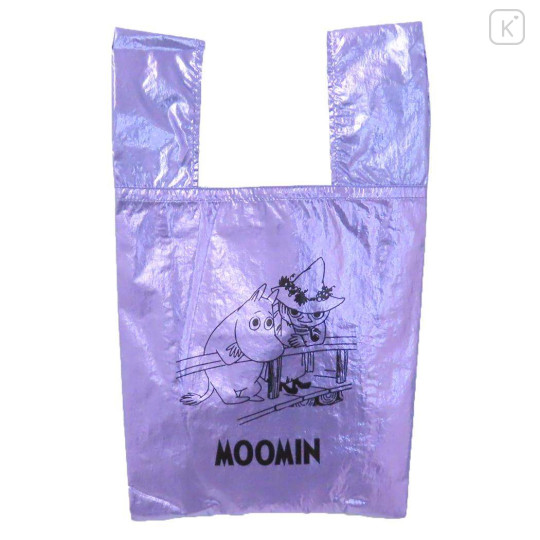 Japan Moomin Shiny Eco Shopping Bag - Moomintroll & Snufkin - 1