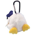 Japan Disney Fluffy Mini Pouch with Carabiner - Donald Duck / Butt - 1