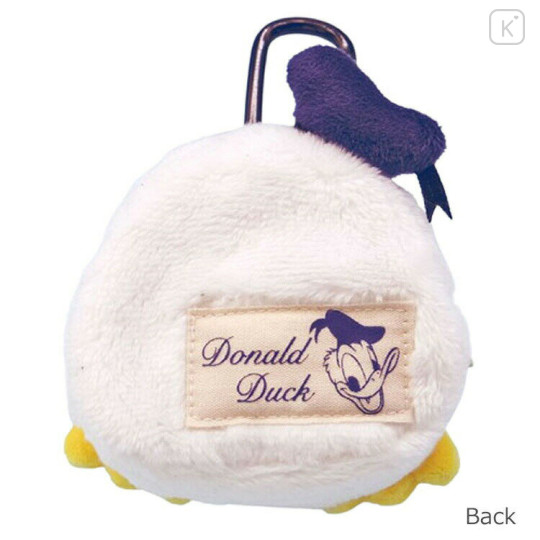 Japan Disney Fluffy Mini Pouch with Carabiner - Donald Duck / Butt - 2