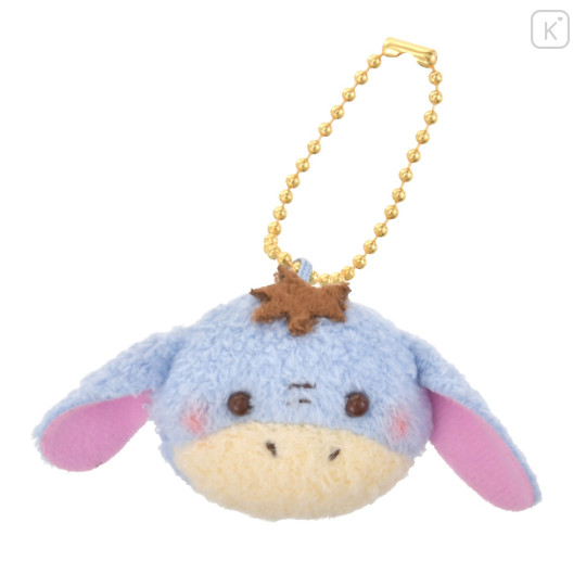 Japan Disney Store Mini Fluffy Plush Keychain - Eeyore / Little Face - 1