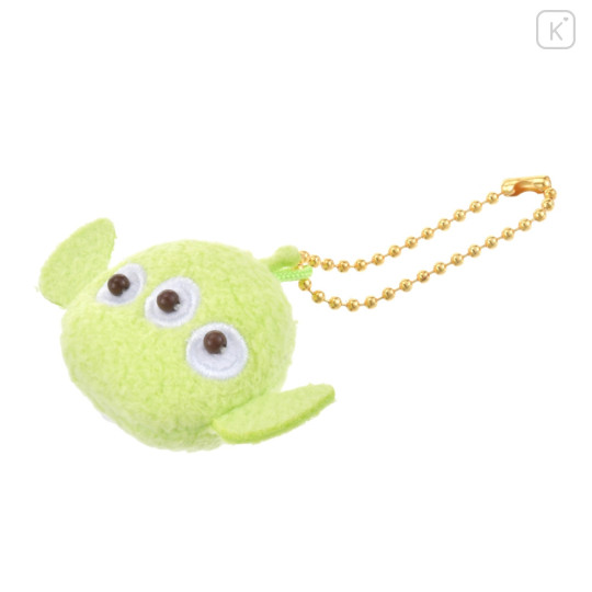 Japan Disney Store Mini Fluffy Plush Keychain - Little Green Men / Little Face - 2