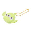 Japan Disney Store Mini Fluffy Plush Keychain - Little Green Men / Little Face - 2