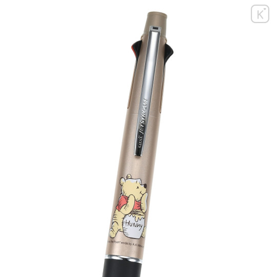 Japan Disney Store Jetstream 4&1 Multi Pen + Mechanical Pencil - Winnie the Pooh / Metallic Gold - 3