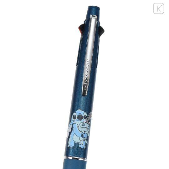 Japan Disney Store Jetstream 4&1 Multi Pen + Mechanical Pencil - Stitch & Scrump / Metallic Blue - 3