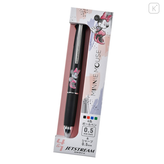 Japan Disney Store Jetstream 4&1 Multi Pen + Mechanical Pencil - Minnie Mouse / Metallic Black - 1