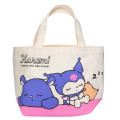 Japan Sanrio Mini Tote Bag - Kuromi & Baku / Nap TIme - 1