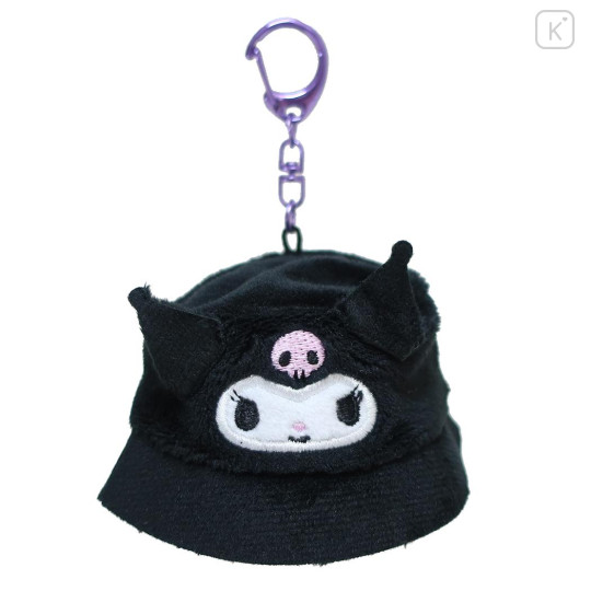 Japan Sanrio Fluffy Keychain - Kuromi / Costume Sauna Hat - 1