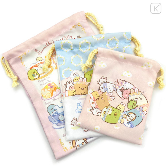 Japan San-X Drawstring Bag Set - Sumikko Gurashi / Rabbit's Mysterious Spell - 1