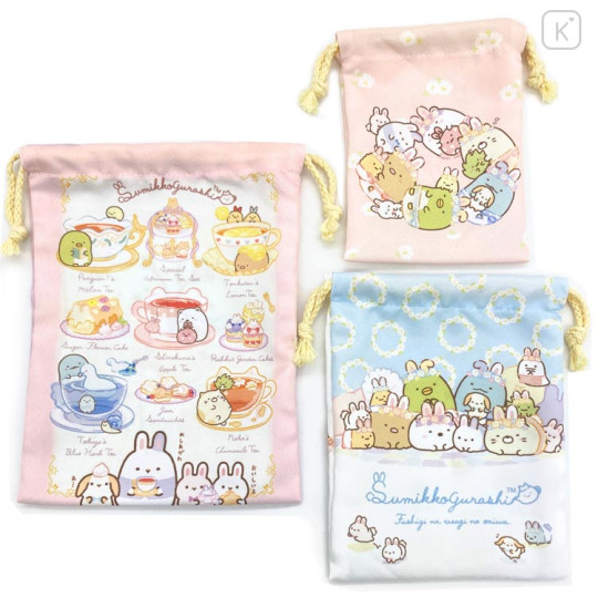 Japan San-X Drawstring Bag Set - Sumikko Gurashi / Rabbit's Mysterious Spell - 2