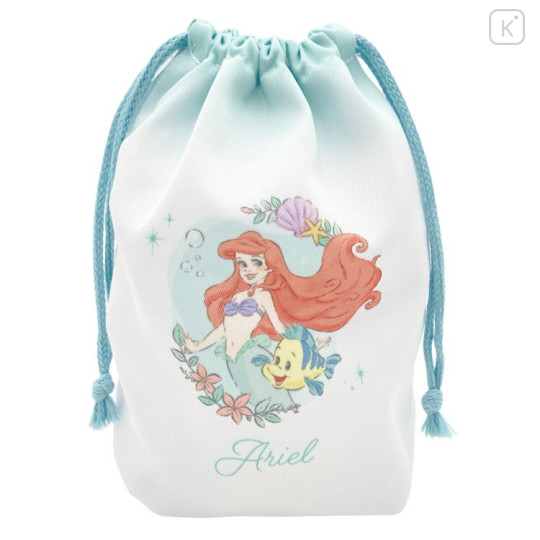 Japan Disney Drawstring Bag - Little Mermaid Ariel & Flounder in the Sea - 1