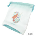 Japan Disney Drawstring Bag - Little Mermaid Ariel & Flounder in the Sea - 2