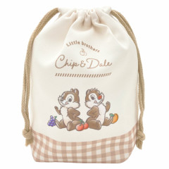 Japan Disney Drawstring Bag - Chip & Dale / Fruits