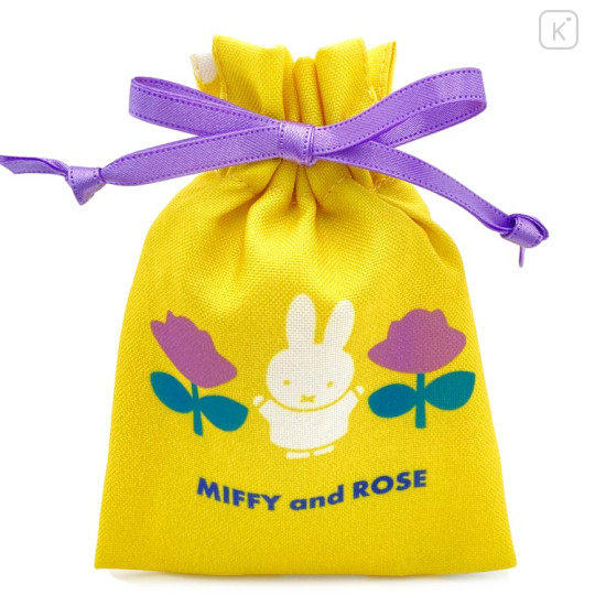 Japan Miffy Mini Drawstring Bag - Rose / Yellow & Purple - 1