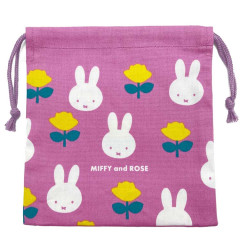 Japan Miffy Drawstring Bag - Rose / Purple & Green
