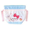 Japan Sanrio Fluffy Drawstring Pouch - Glasses Look / Hello Kitty 50th Anniversary - 1