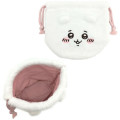 Japan Chiikawa Embroidery Fluffy Drawstring Bag - 3