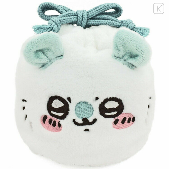 Japan Chiikawa Embroidery Fluffy Drawstring Bag - Momonga - 1