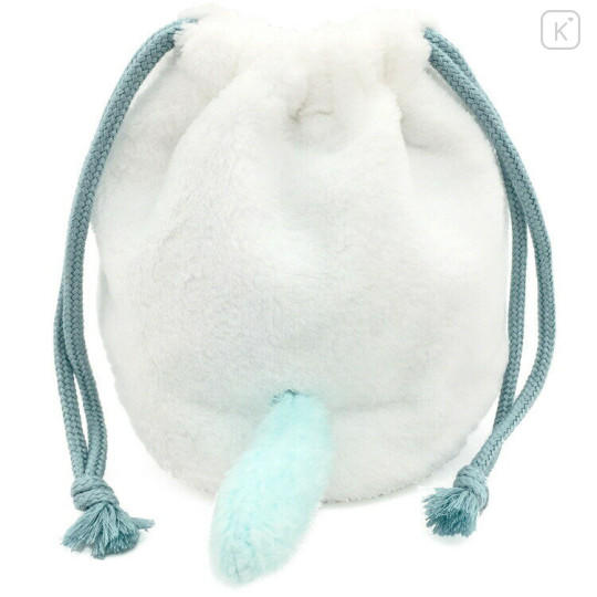 Japan Chiikawa Embroidery Fluffy Drawstring Bag - Momonga - 2