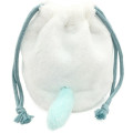 Japan Chiikawa Embroidery Fluffy Drawstring Bag - Momonga - 2