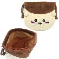 Japan Chiikawa Embroidery Fluffy Drawstring Bag - Chestnut Manju - 3