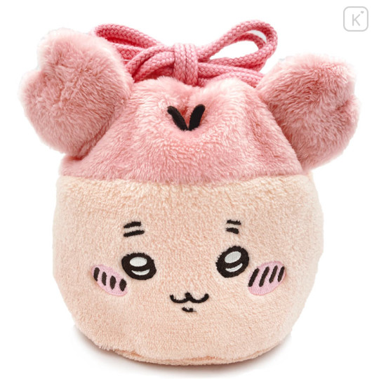 Japan Chiikawa Embroidery Fluffy Drawstring Bag - Furuhonya Kani-chan - 1