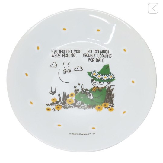 Japan Moomin Plate - Moomintroll & Snufkin / Flower - 1