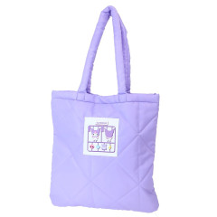 Japan Sanrio Quilted Tote Bag - Kuromi / Light Purple