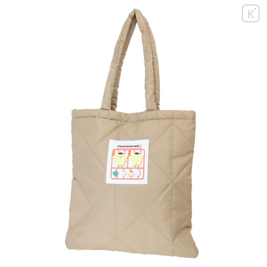 Japan Sanrio Quilted Tote Bag - Pompompurin / Light Brown - 1