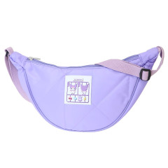 Japan Sanrio Quilted Crossbody Bag - Kuromi / Light Purple
