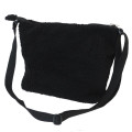 Japan Sanrio Fluffy Shoulder Crossbody Bag - Kuromi / Black - 2